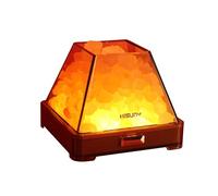 HISUNY Touch Himalayan Salt Lamp with 6 Way Dimmer Switch - Himalayan Crystal Rock Salt Lamp Pink Light, Mini USB LED Atmosphere Night Lamp, Natural and Handcrafted, Pyramid Shaped