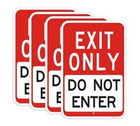 HISVISION Large (4 Pack) Exit Only Sign, 18"x12" Do Not Enter Sign, Engineer Grade Rust Free Reflective Aluminum, Fade/Weather Resistant, UV Protected, Indoor/Outdoor Use, Easy to Install
