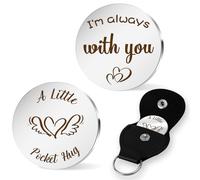 Hisxierng Pocket Hug Keychain - 'I'm Always With You' - Black - Couples, Partners, Boyfriends, Girlfriends