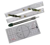 Hisxrcal 3-Piece Parallel Navigation Ruler, Marine Accessories, Divider, Nautical Measuring Tools, Lightweight PP Construction, Suitable for Professionals, 60cm