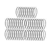 Hisxrcal 50 Metal Hairbands with Wire Frame, Crown, Bow, Headpiece, Sturdy Metal Accessories, Ideal for Crafts, black
