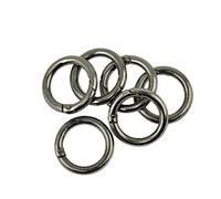 Hisxrcal 6 Pieces Round Spring Snap Hooks for Jewelry Making Keyring Accessories Spring Clasp Circular Rings Made of Zinc Alloy And Much, Black