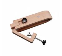 Hisxrcal Desktop Wooden Clamp Crafting Stitching Tool Beech Wood Sewing Holder Adjustable Knob Rotatable Head Foldable Stand Suitable for Manual Leatherwork Home Use