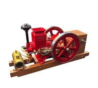 Hit and Miss Engines, Retrol & OKMO 1/4 Scale Miniature Horizontal Single-Cylinder 4-Stroke Gasoline Engine with Mechanical Ignition & Wooden Base for Science Experiment & Physics Education