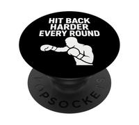 Hit Back Harder Every Round Boxing Mindset PopSockets Adhesive PopGrip