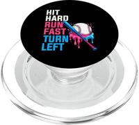 Hit Hard Run Fast Turn Left Baseball Drip Ice Cream Dripping PopSockets PopGrip for MagSafe