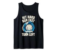 Hit Hard Run Fast Turn Left Baseball Drip Ice Cream Dripping Tank Top