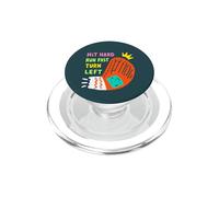 Hit Hard Run Fast Turn Left Baseball Funny Sport Mom Dad PopSockets PopGrip for MagSafe