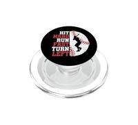 Hit Hard Run Fast Turn Left Baseball Player Quote Vintage PopSockets PopGrip for MagSafe