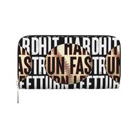 Hit Hard Run Fast Turn Left Baseball PU Leather Wallet for Women Men Credit Card Wallet Long Clutch Purse Around Zipper Wallets