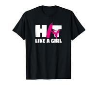 Hit Like A Girl Kickboxing T Shirt Kickboxer Gift Women Tee T-Shirt