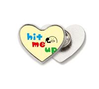 Hit Me Up Lovely Expression Fashionable Heart Metal Pin Brooch Clip Love