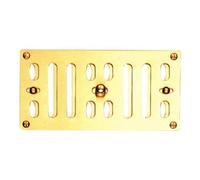 Hit & Miss Vent - Adjustable Air Vent Grille with Sliding Shutter for Wall, Door & Cabinet Ventilation - Durable Plastic or Metal Vent Cover by Kooples Hardware - 225x150mm (Polished Brass)