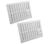 Hit & Miss Vent with Flyscreen (2 Pack | White | 9in x 6in) - Adjustable Air Vent 9x6 Inch - Wall, Door & Ceiling Ventilator with Slide Control - Integral Flyscreen Keep Insect Out