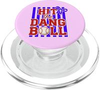 Hit The Dang Ball Baseball Bow Graphic PopSockets PopGrip for MagSafe