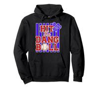Hit The Dang Ball Baseball Bow Graphic Pullover Hoodie