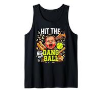 Hit The Dang Ball Baseball Softball Mom Screaming Face Tank Top