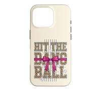 Hit The Dang Ball Coquette Baseball Leopard Print Bow Case for iPhone 16 Pro