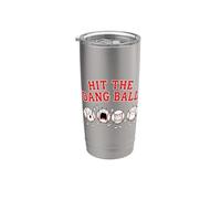 Hit The Dang Ball Funny Baseball Faces Varsity Humor Stainless Steel Insulated Tumbler