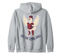 Hit The Dang Ball Funny Catcher Goose Baseball Mom Zip Hoodie