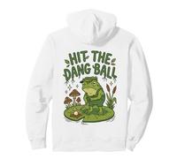 Hit The Dang Ball Funny Goblincore Frog Golfer Pullover Hoodie