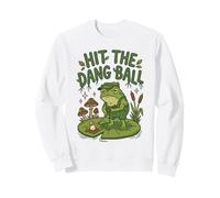 Hit The Dang Ball Funny Goblincore Frog Golfer Sweatshirt