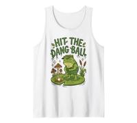 Hit The Dang Ball Funny Goblincore Frog Golfer Tank Top