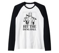 Hit The Dang Ball Lady Justice Baseball Scales Raglan Baseball Tee