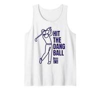 Hit The Dang Ball Minimalist Golf Swing Line Art Tank Top