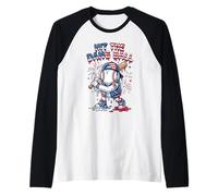 Hit The Dang Ball Patriotic Baseball American Flag Raglan Baseball Tee