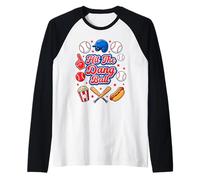 Hit The Dang Ball Retro Baseball Game Day Snacks Raglan Baseball Tee