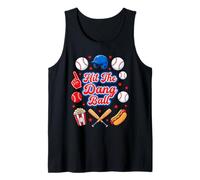 Hit The Dang Ball Retro Baseball Game Day Snacks Tank Top