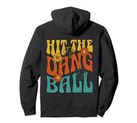 Hit The Dang Ball Retro Groovy Baseball Mom Daisy Pullover Hoodie