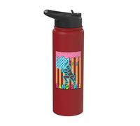Hit The Dang Ball Summer Baseball Ice Cream Fun Stainless Steel Insulated Water Bottle