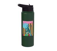 Hit The Dang Ball Summer Baseball Ice Cream Fun Stainless Steel Insulated Water Bottle