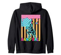 Hit The Dang Ball Summer Baseball Ice Cream Fun Zip Hoodie