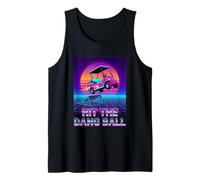 Hit The Dang Ball Vaporwave Golf Cart Retro Sunset Tank Top