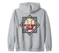 Hit The Dang Ball Vintage Baseball Heritage Tribute Zip Hoodie