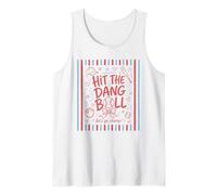 Hit The Dang Ball Vintage Summer Hand Drawn Lines Baseball Tank Top