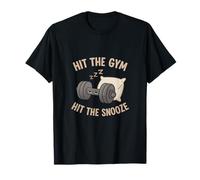 Hit The Gym Hit The Snooze Fitness Weightlifting Design T-Shirt