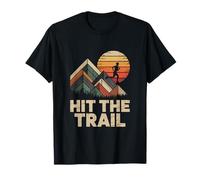 Hit The Trail Running Mountain Sunset Scene T-Shirt