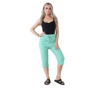 Hit Trendz® Ladies Stretch Plain Magic Italian Shorts - Womens Comfy Crushed Casual Summer Short Joggers Stretchy Capri Bottom Short (Mint, 16-22)