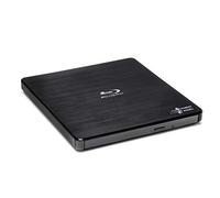 Hitachi-LG BP55 External Blu-Ray Drive, USB 2.0 Slim Portable Player/Rewriter for Laptop, Desktop PC, Windows 11 Compatible, with TV Connectivity, 3D Playback, 8x Read/Write Speed - Black