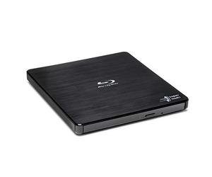 Hitachi-LG BP55 External Blu-Ray Drive, USB 2.0 Slim Portable Player/Rewriter for Laptop, Desktop PC, Windows 11 Compatible, with TV Connectivity, 3D Playback, 8x Read/Write Speed - Black