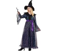 HITASION Halloween Witch Costume For Women 5PCS Wicked Deluxe Witchy Dress Outfits For Party Cosplay Purple 3XL