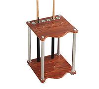 HiTbod Pool Cues Racks,Free-Standing Snooker Billiard Cue Pool Rack Wood Rack,Billiard Bar Storage Rack Holds up to 6 Cues/Walnut/40X55X40Cm