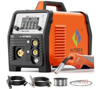 HITBOX Aluminum MIG Welder Welding Machine, 200A Gas & Gasless MIG Welder Machine, 7 in 1 Multi Process Welding Machine with MIG/Stick/Lift TIG/Spot/Spool Gun