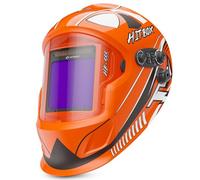 HITBOX Auto-Darkening Welding Helmet - 4/5-9/9-13 Adjustable Shade, 3.94"×3.66" True Color View for TIG/MIG/ARC & Grinding, Solar/Battery Powered
