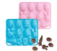 Hitburu Bunny Silicone Mold | 10-Cavities Reusable Baking Pan,Easter Egg Silicone Mold for Chocolate | for Cake Fudge Jelly Pudding Cookie Dessert Mousse Cupcake Kitchen Christmas Party