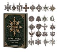 Hitburu Celtic Faith Advent Christmas 2025-2D Acrylic Holiday Decor 24 Days,Countdown Calendar Religious Pendants,for Wreath Front Door Office Living Room Bedroom Wall Window Sill Mantel Garden